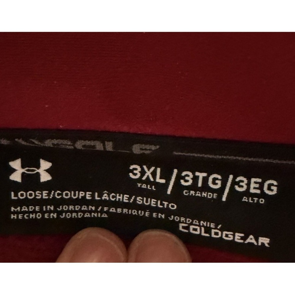 Under Armour ColdGear 1/4 Zip Pullover Mens 3XL Tall Red Loose Fit - Picture 2 of 8